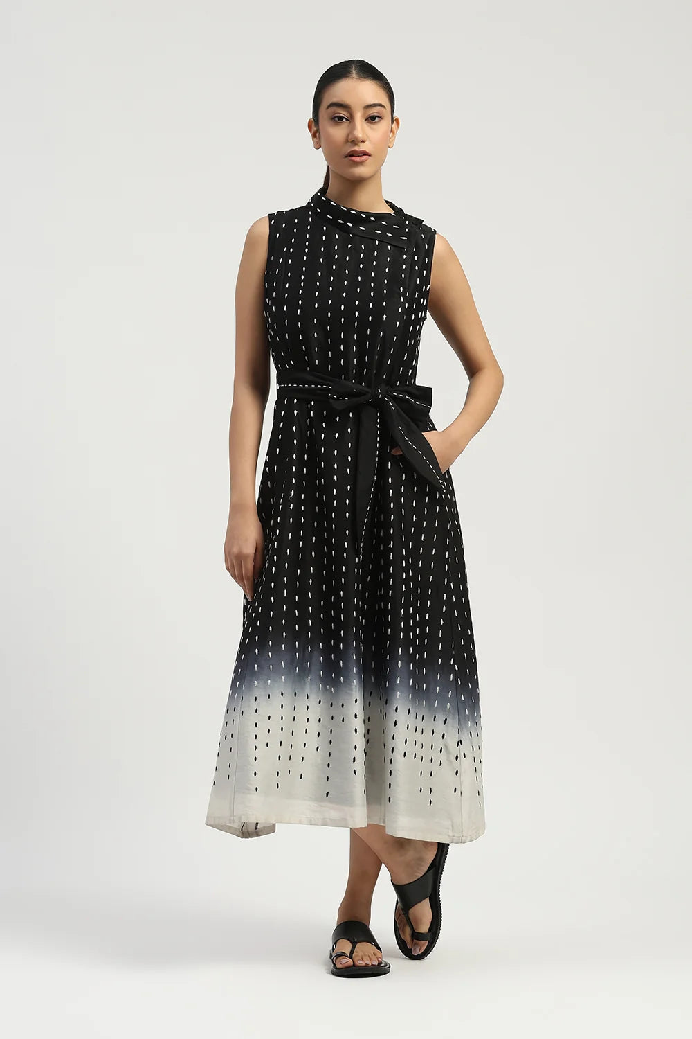 Ombre Stab Stitch Long Dress