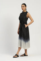 Ombre Stab Stitch Long Dress