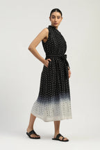 Ombre Stab Stitch Long Dress