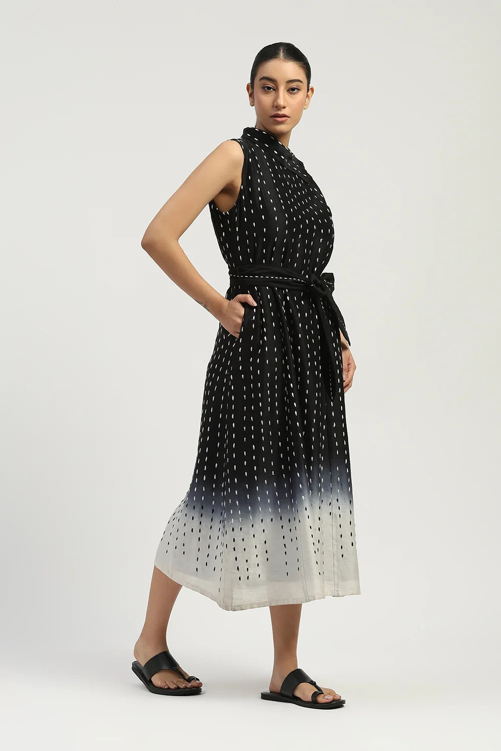 Ombre Stab Stitch Long Dress