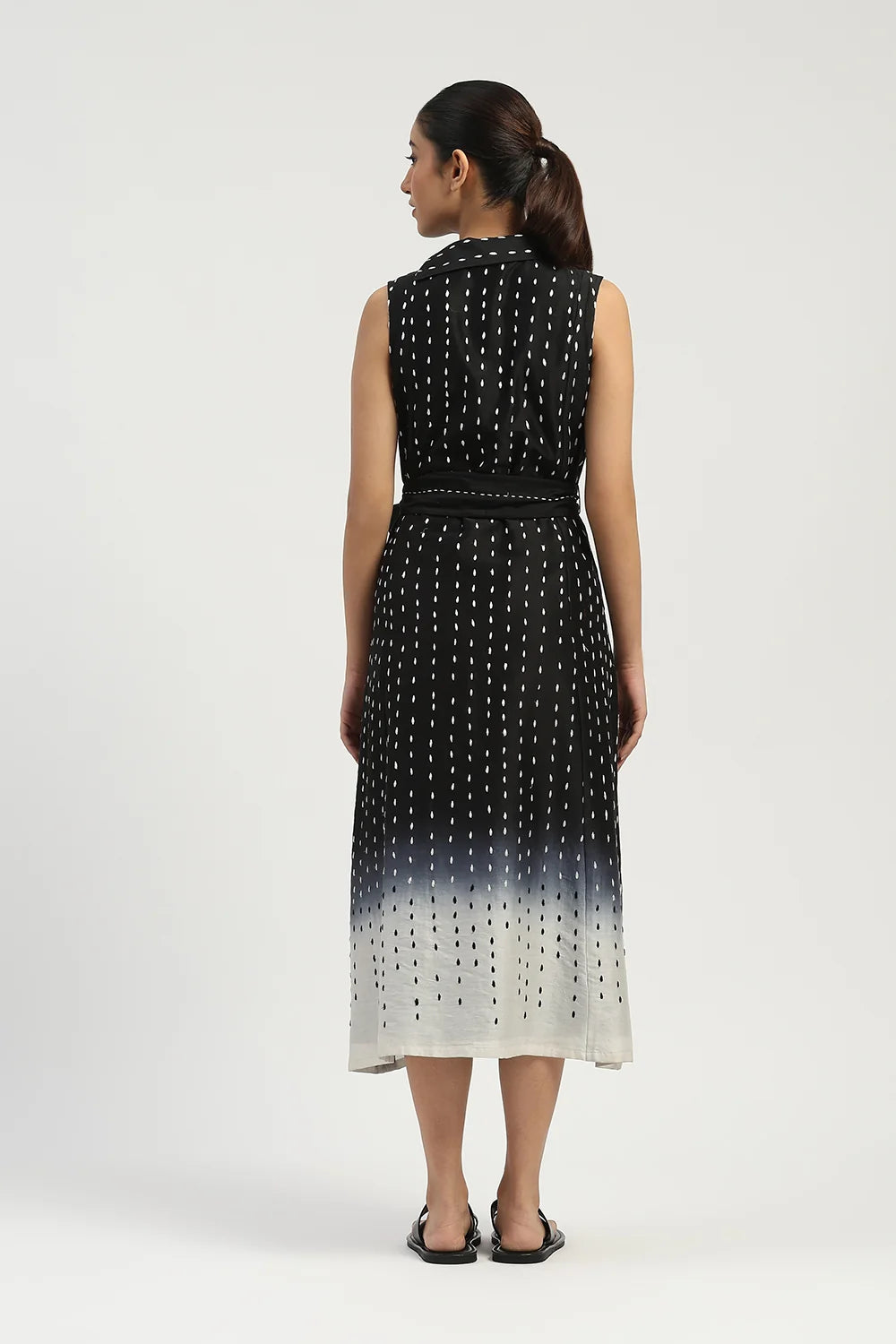 Ombre Stab Stitch Long Dress