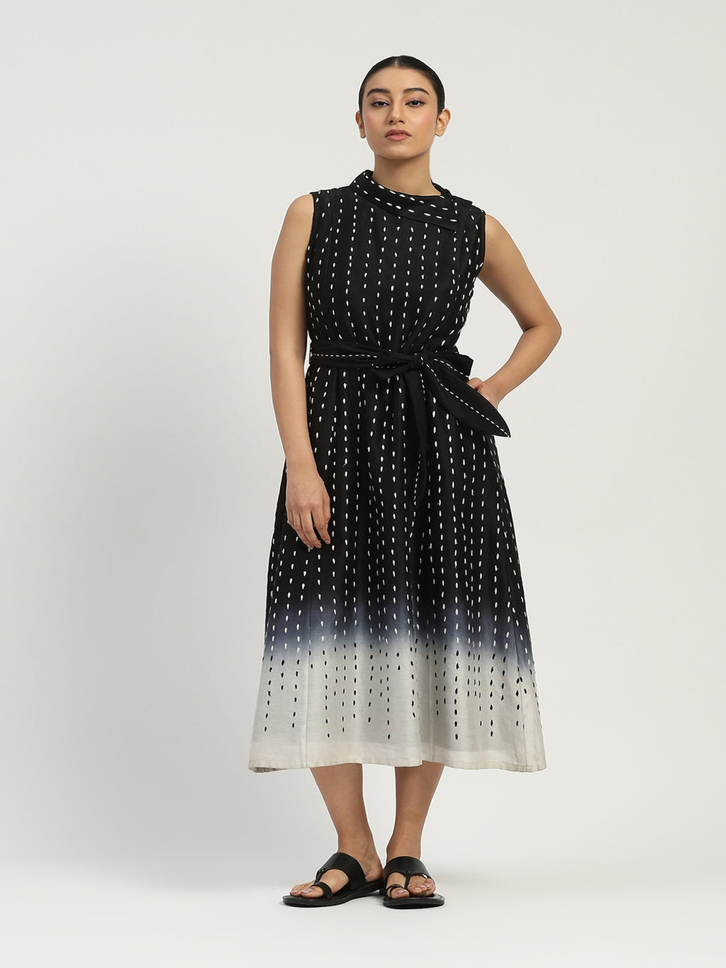 Ombre Stab Stitch Long Dress