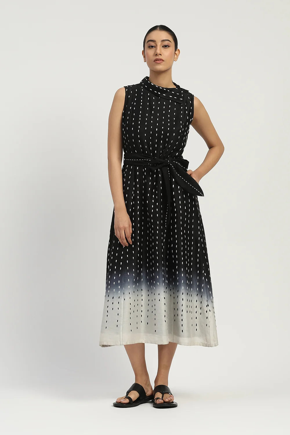 Ombre Stab Stitch Long Dress