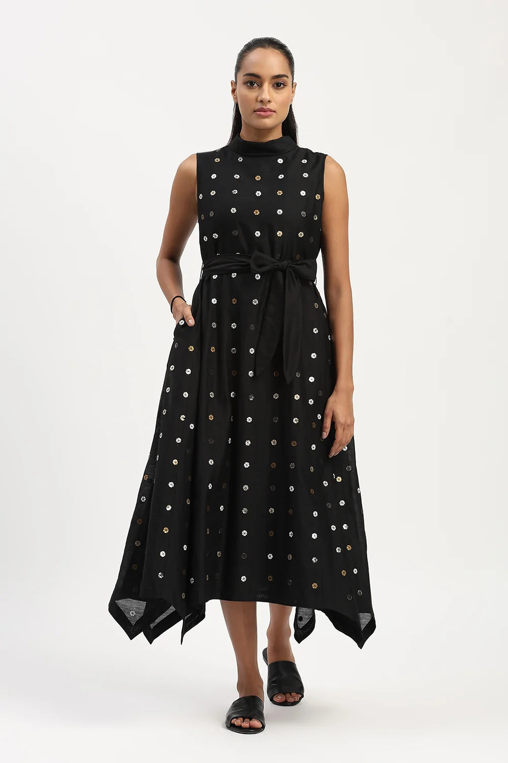 Sequin Dot Long Dress