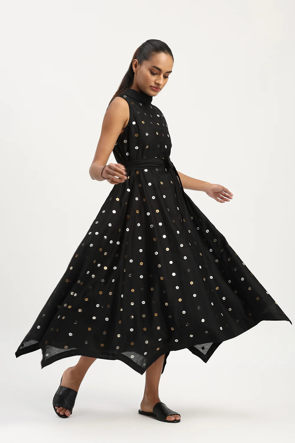 Sequin Dot Long Dress