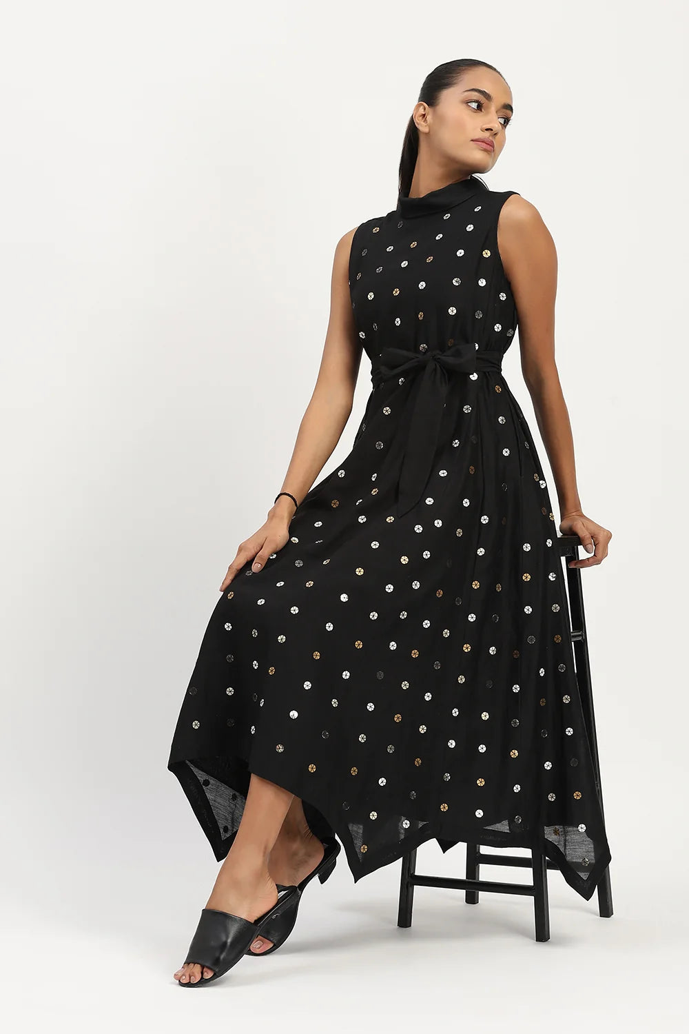 Sequin Dot Long Dress