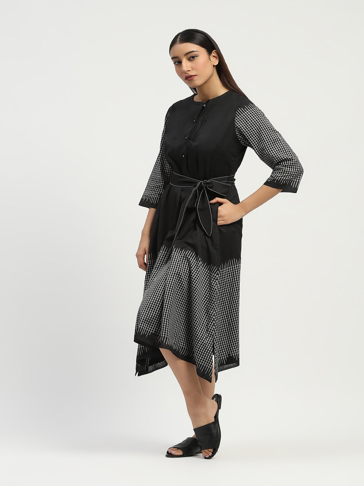 Ikat Checks Dress