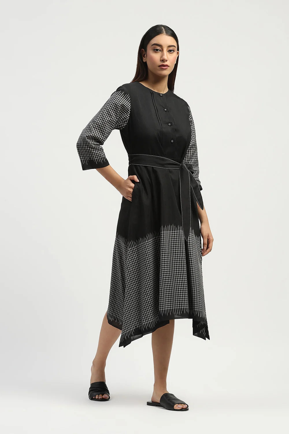 Ikat Checks Dress