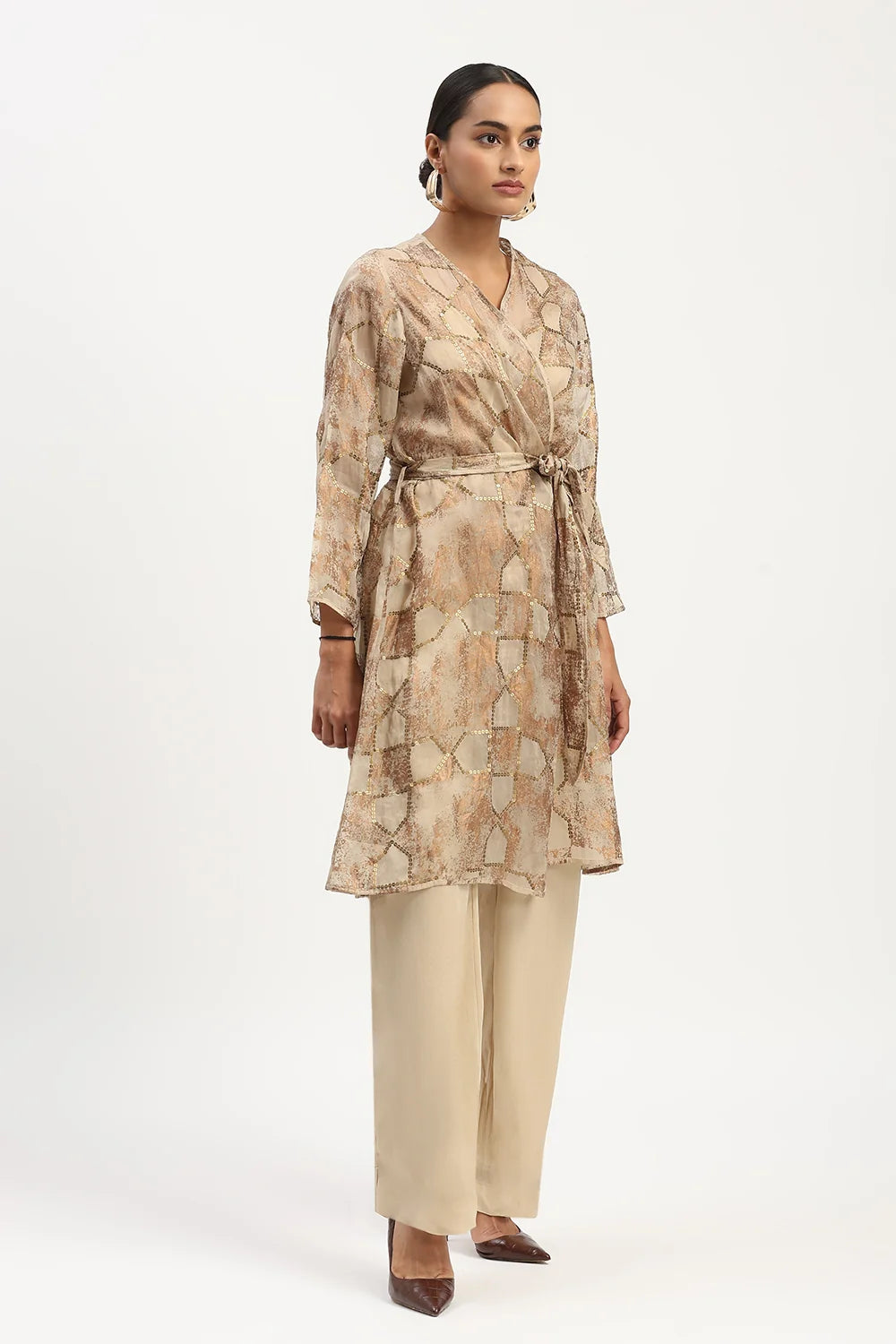 Tesselation Foil Jacket Beige