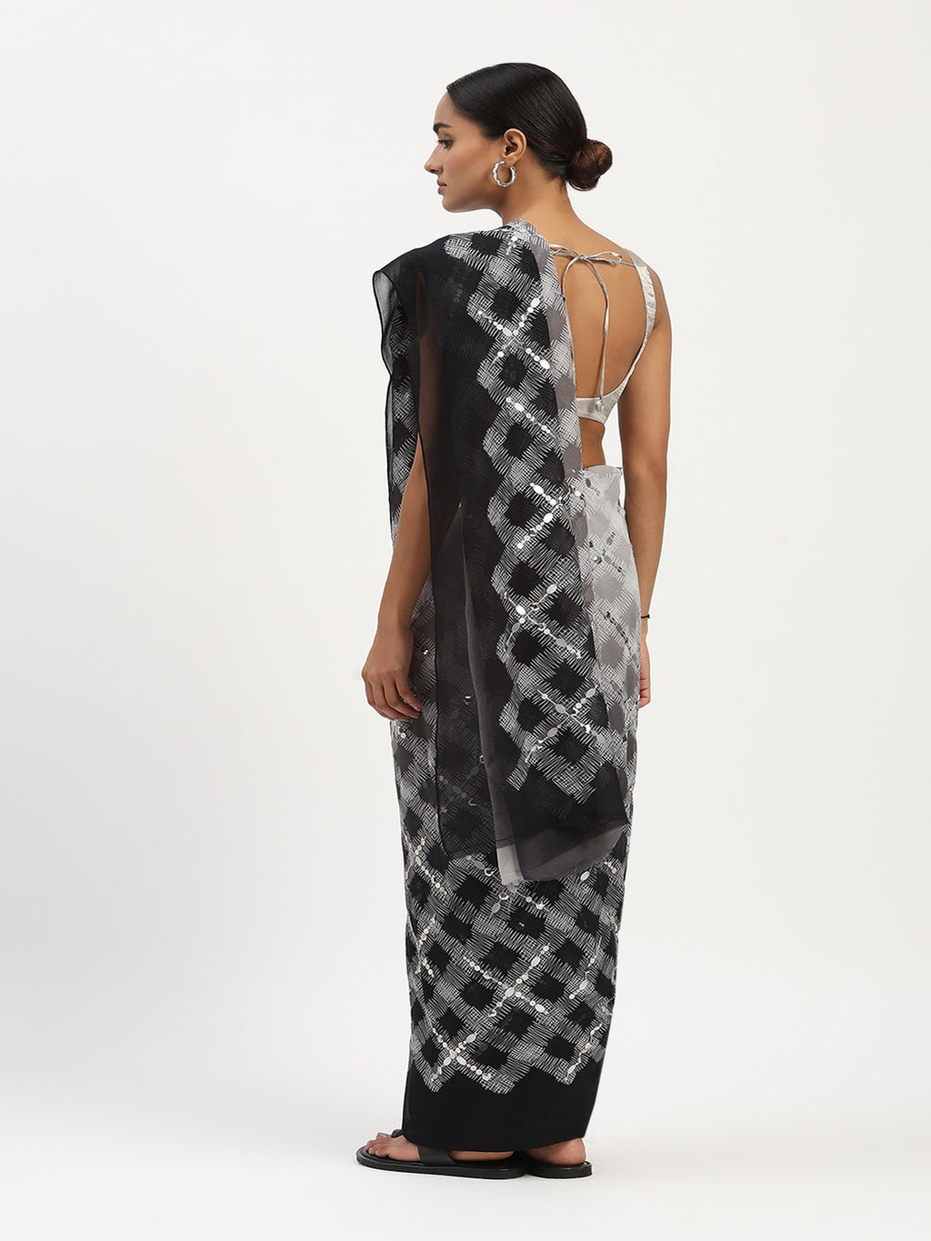 Scribble Check Saree