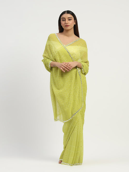 Dot Check Saree