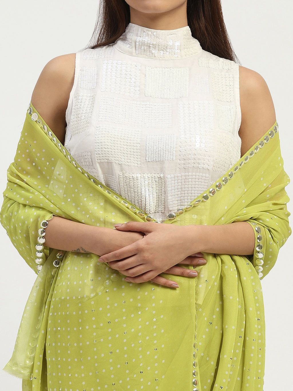 Dot Check Saree