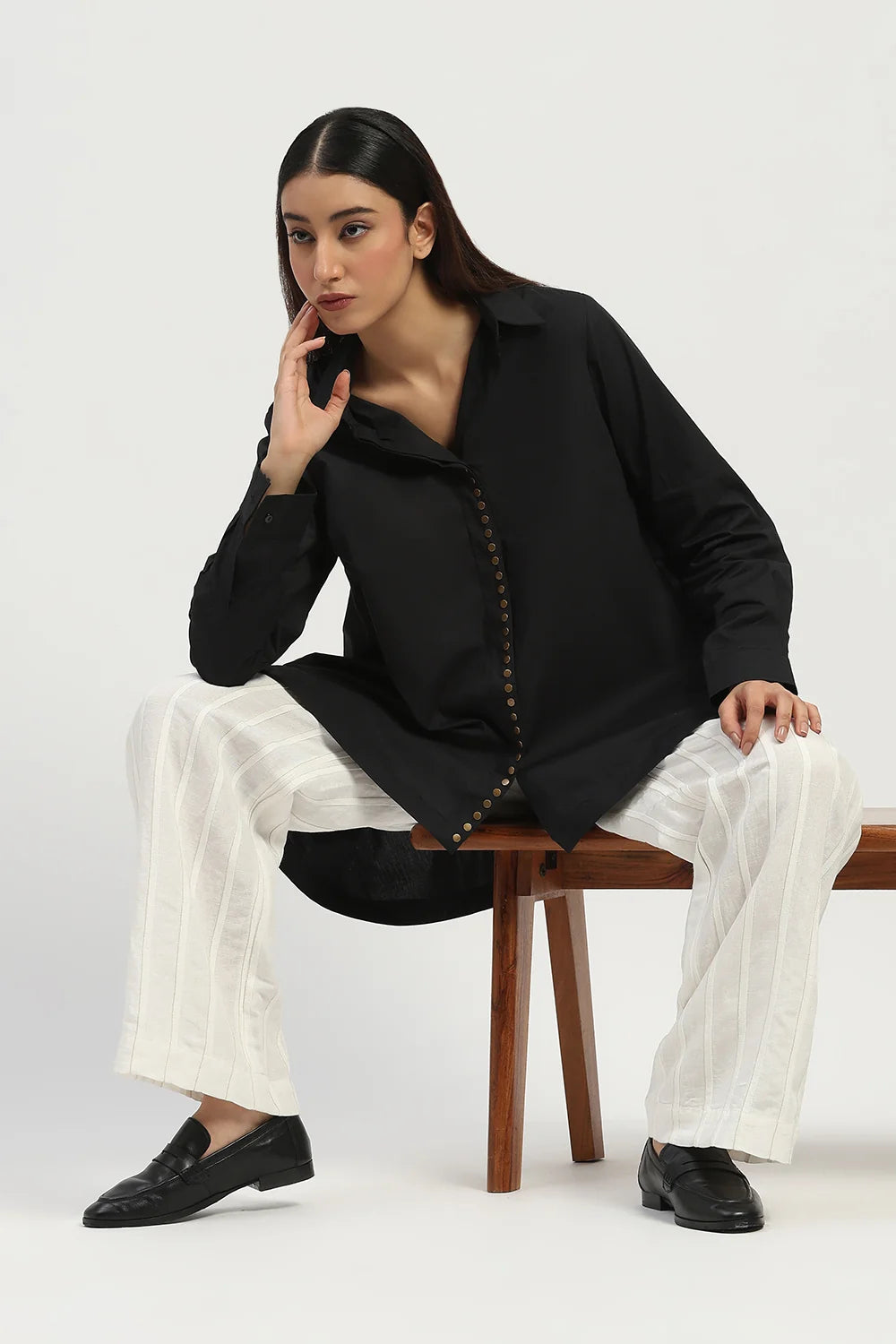 Studs Placket Shirt