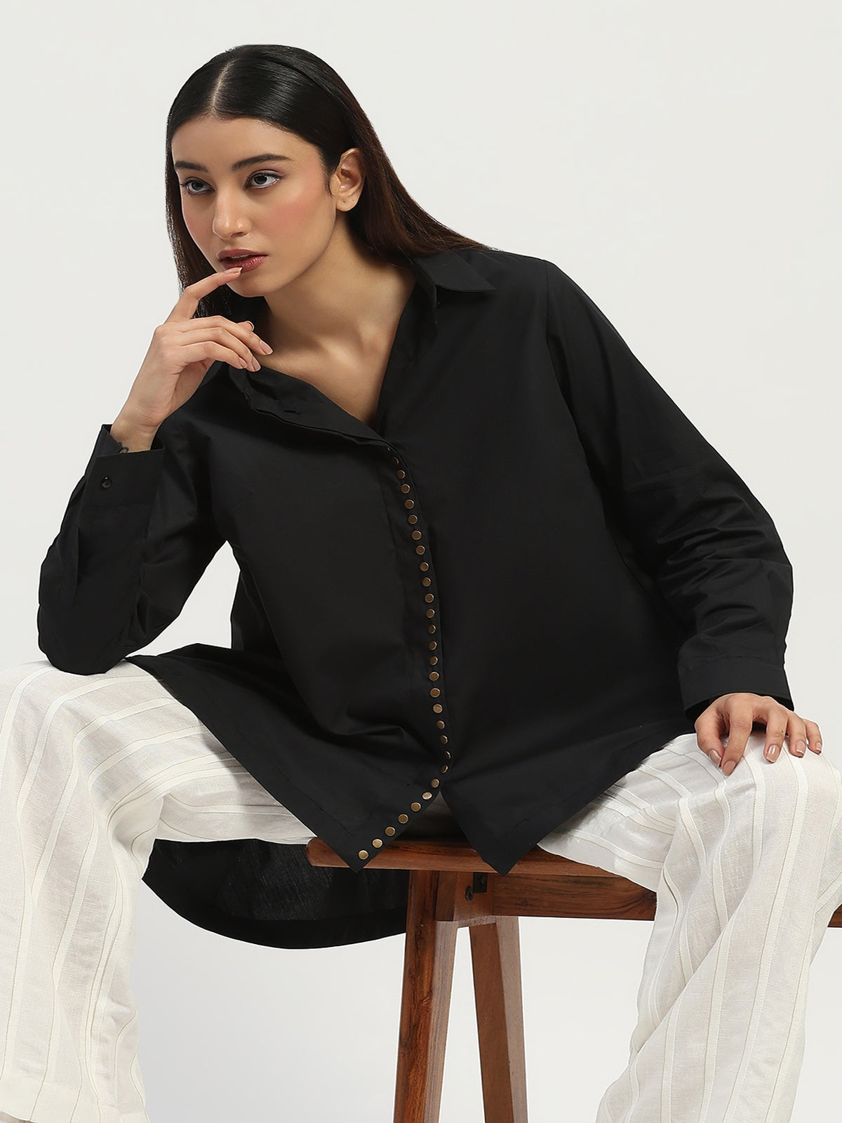 Studs Placket Shirt