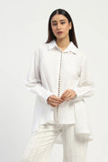 Studs Placket Shirt Ivory