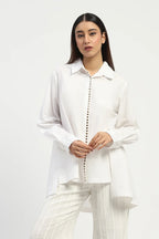 Studs Placket Shirt Ivory