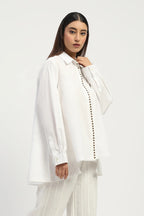 Studs Placket Shirt Ivory