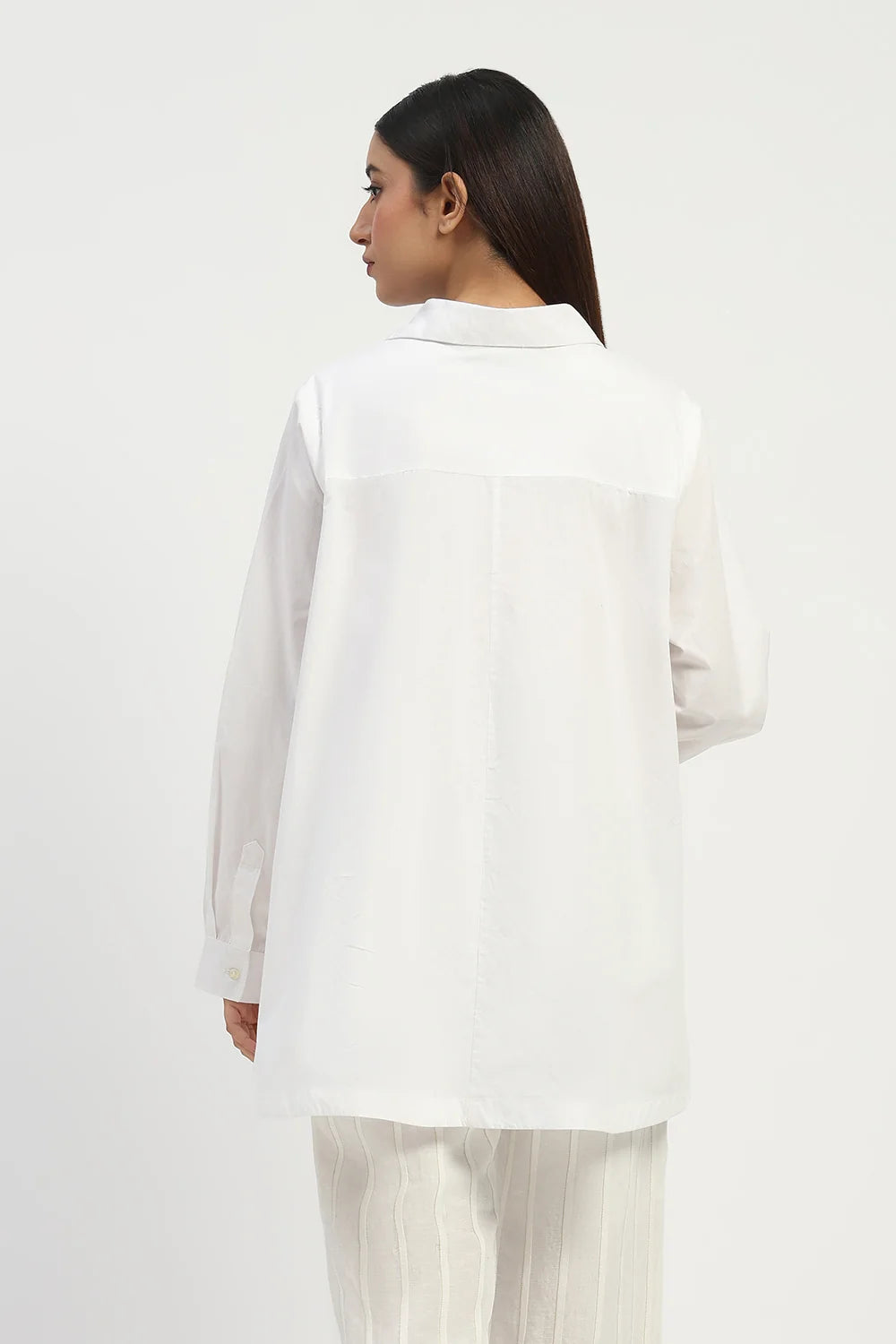 Studs Placket Shirt Ivory