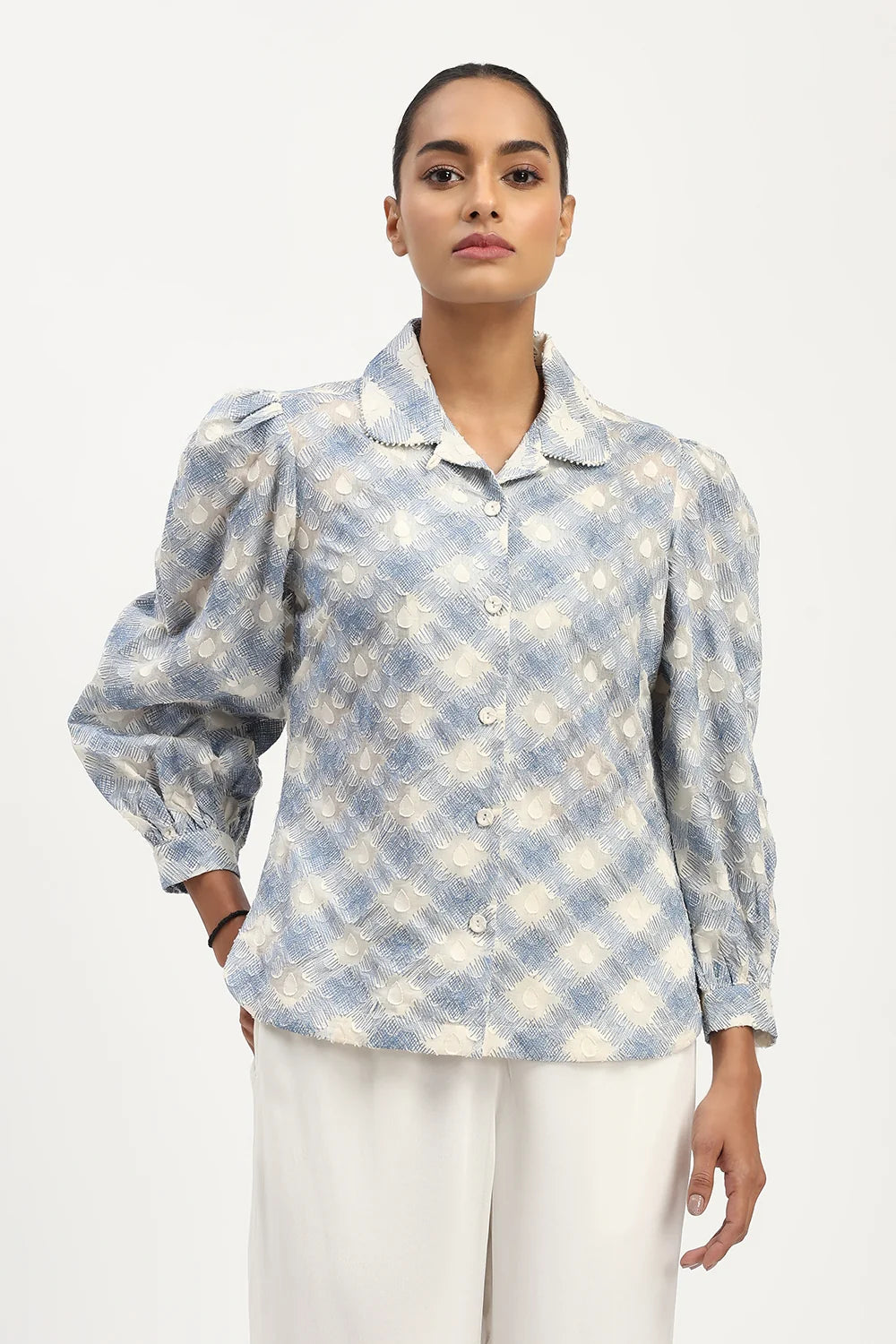 Lattice Cutwork Shirt