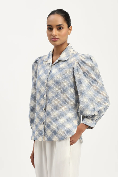 Lattice Cutwork Shirt