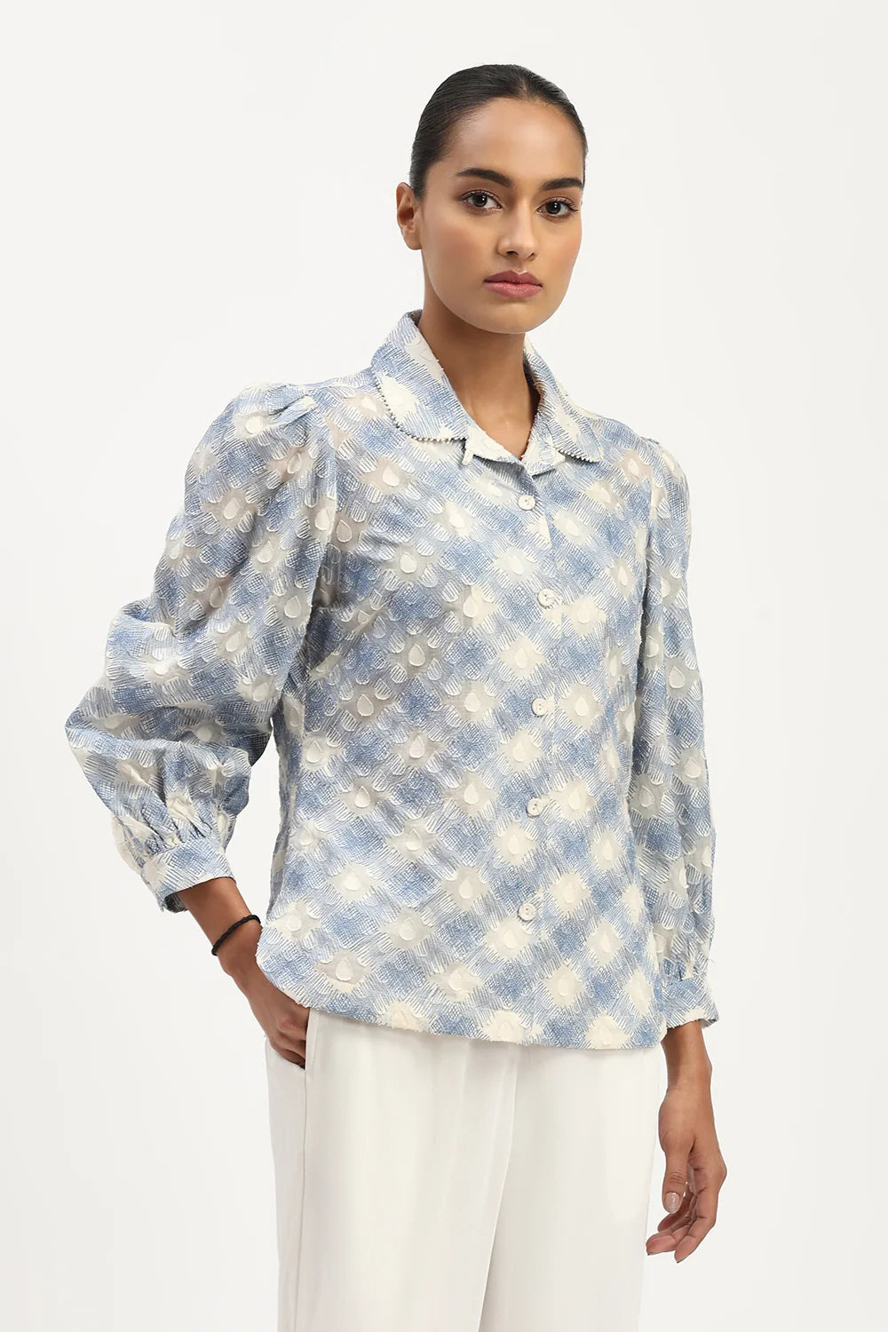 Lattice Cutwork Shirt