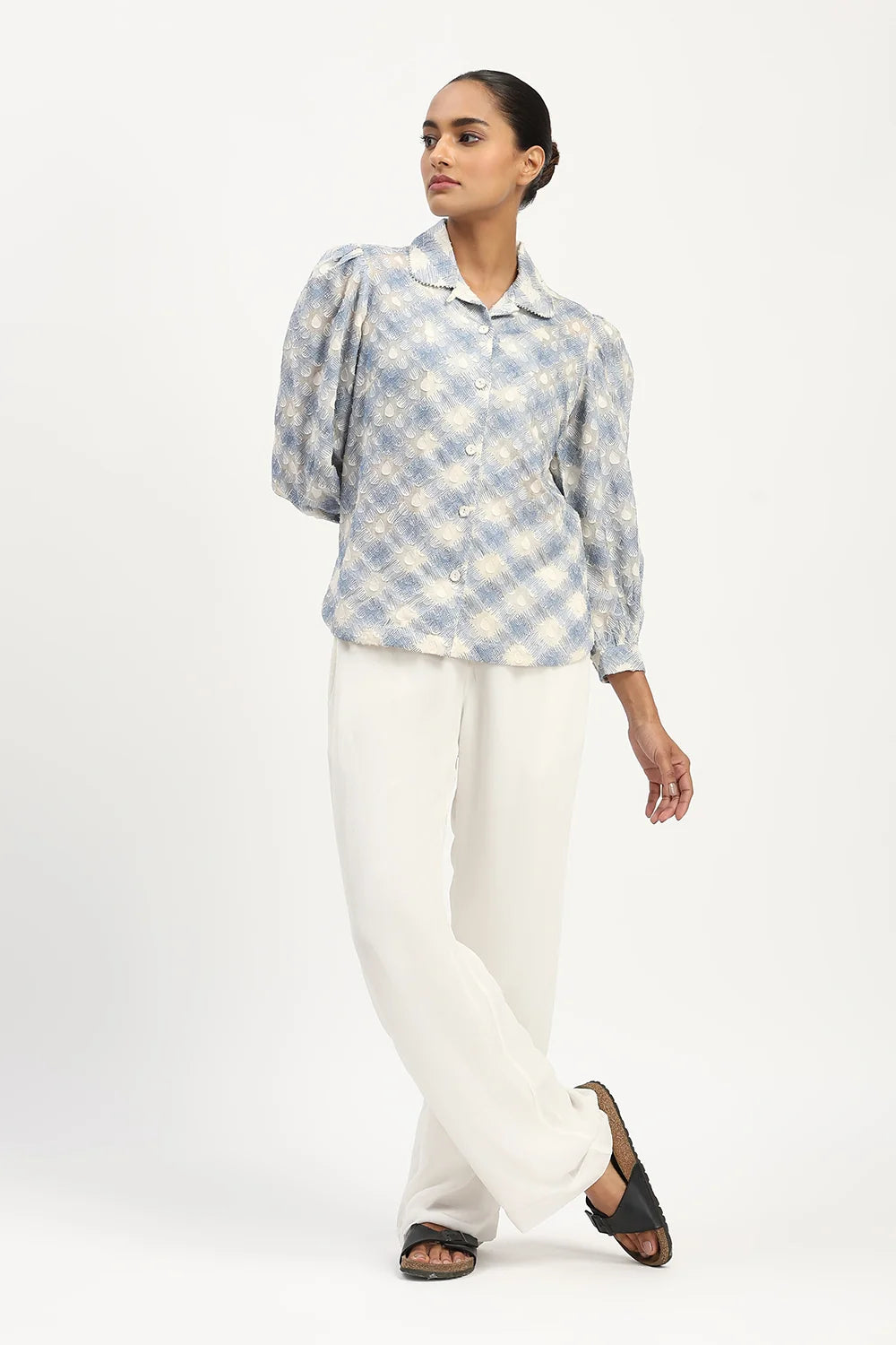 Lattice Cutwork Shirt