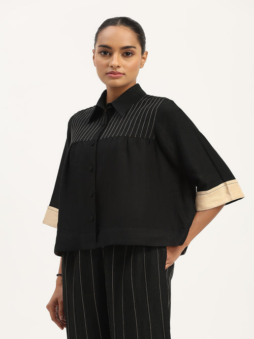 Pleated Linen Top