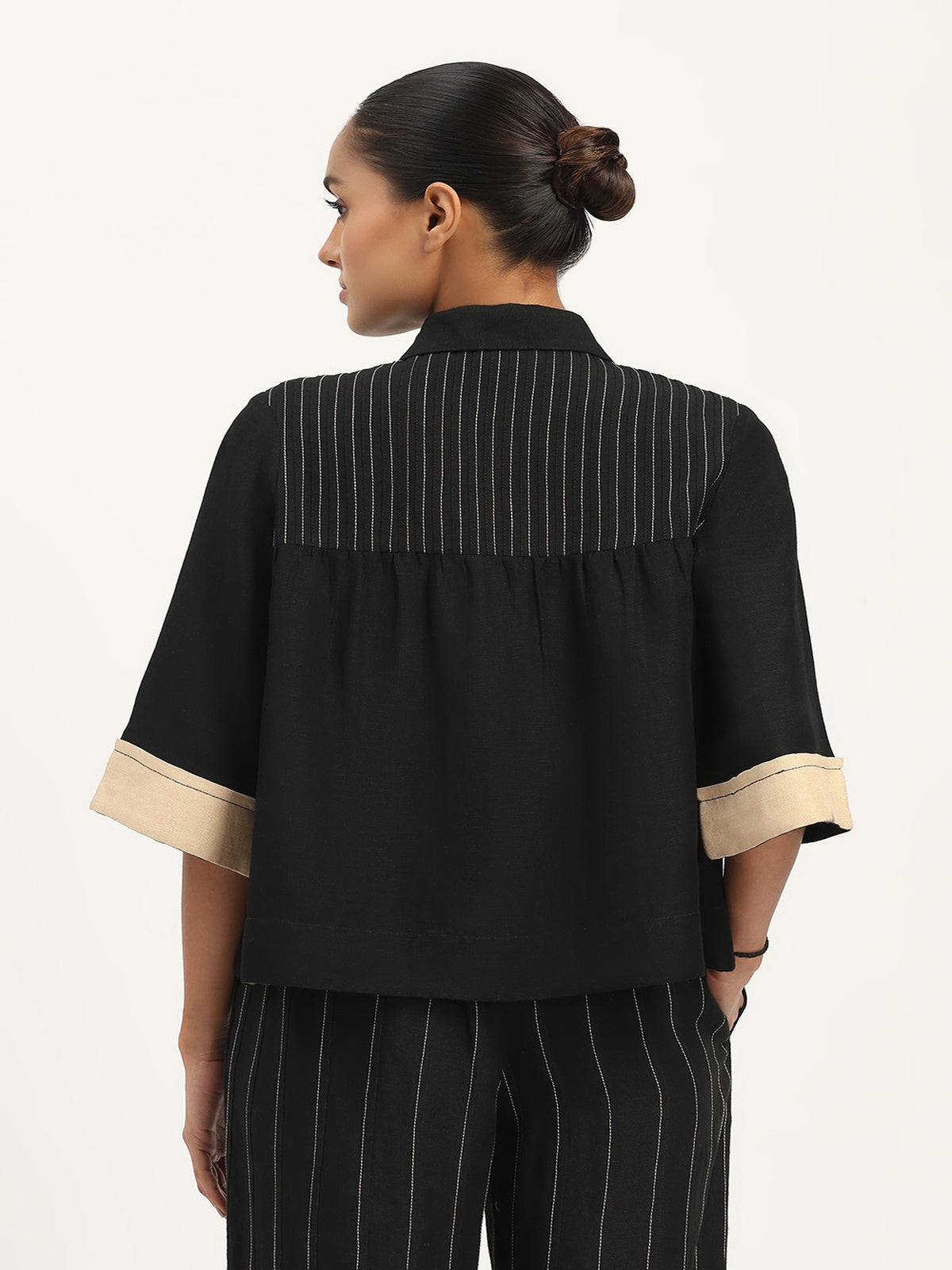 Pleated Linen Top