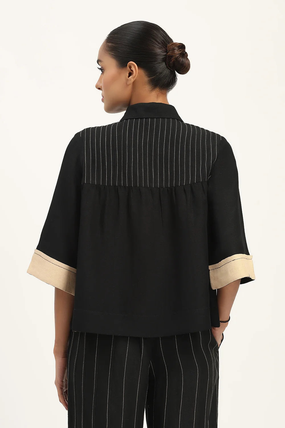 Pleated Linen Top