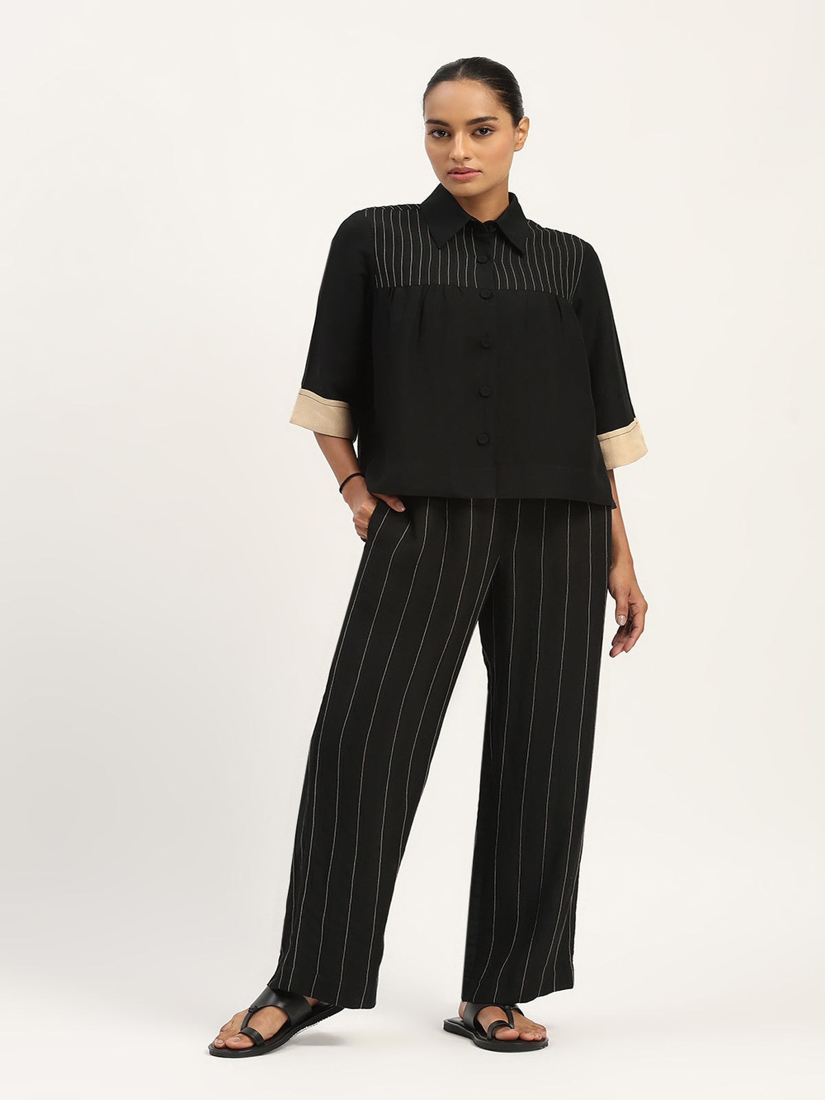 Pleated Linen Top