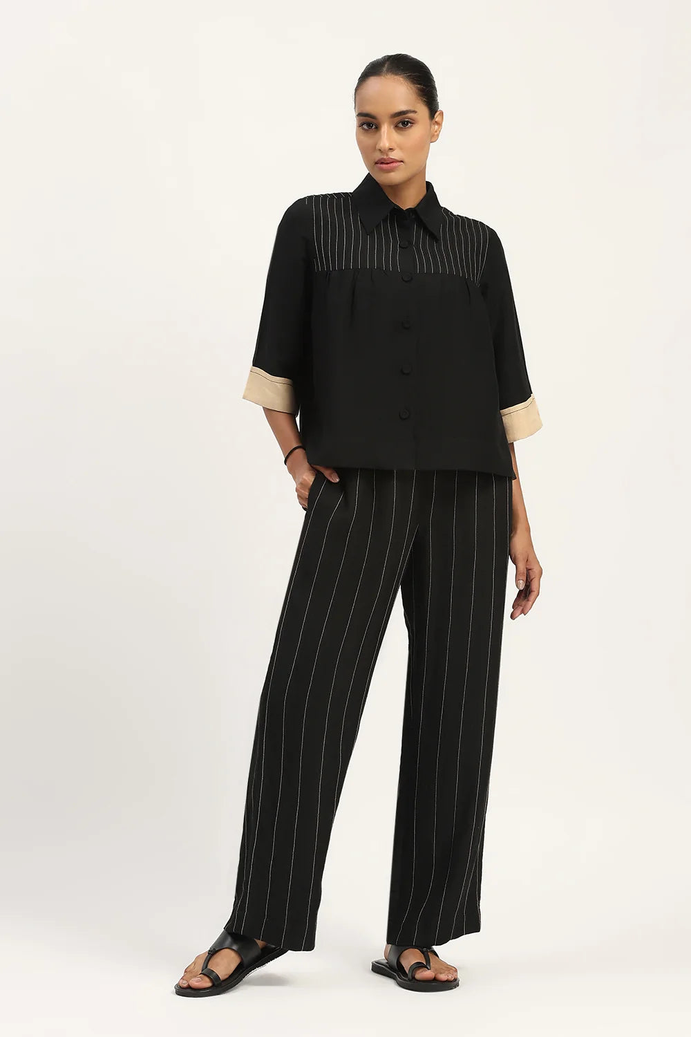 Pleated Linen Top