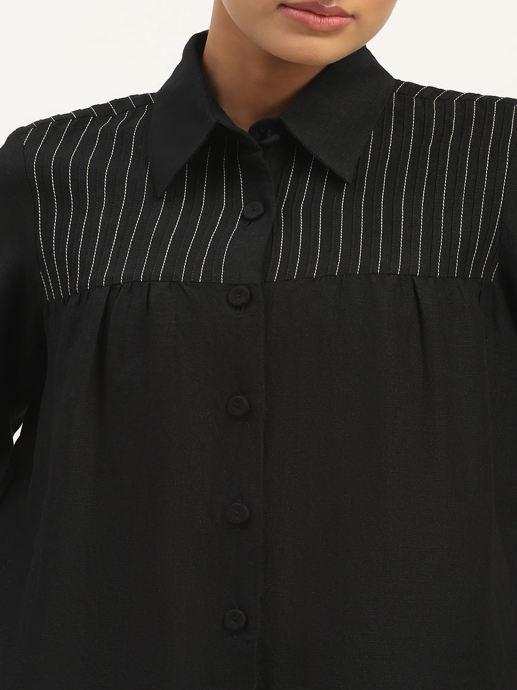Pleated Linen Top
