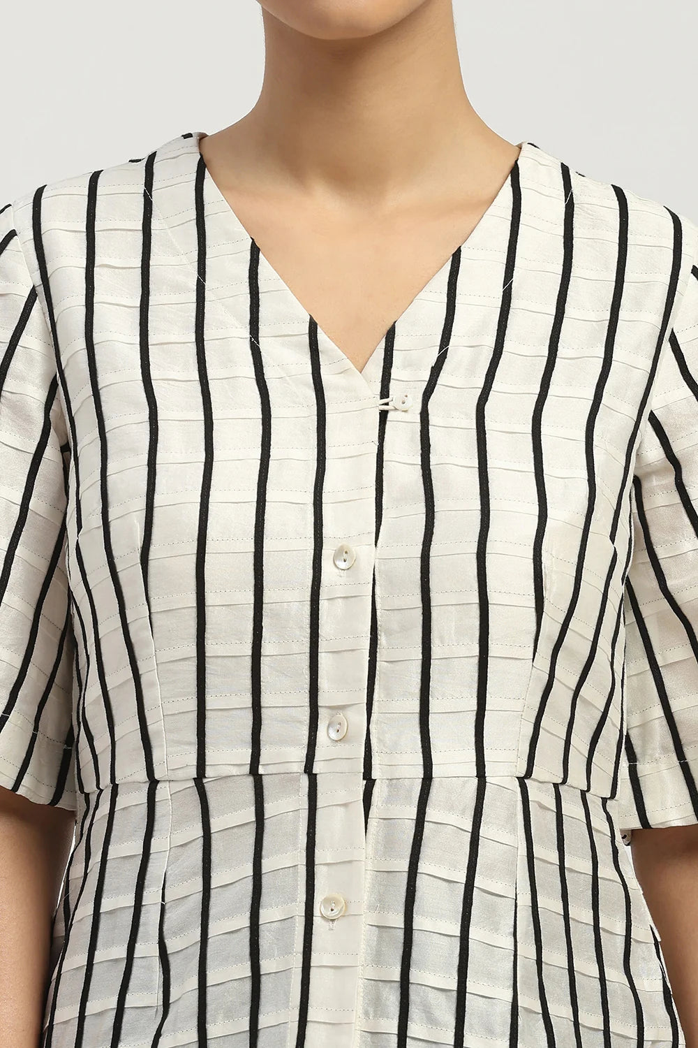 Pleat & Tape Top Ivory