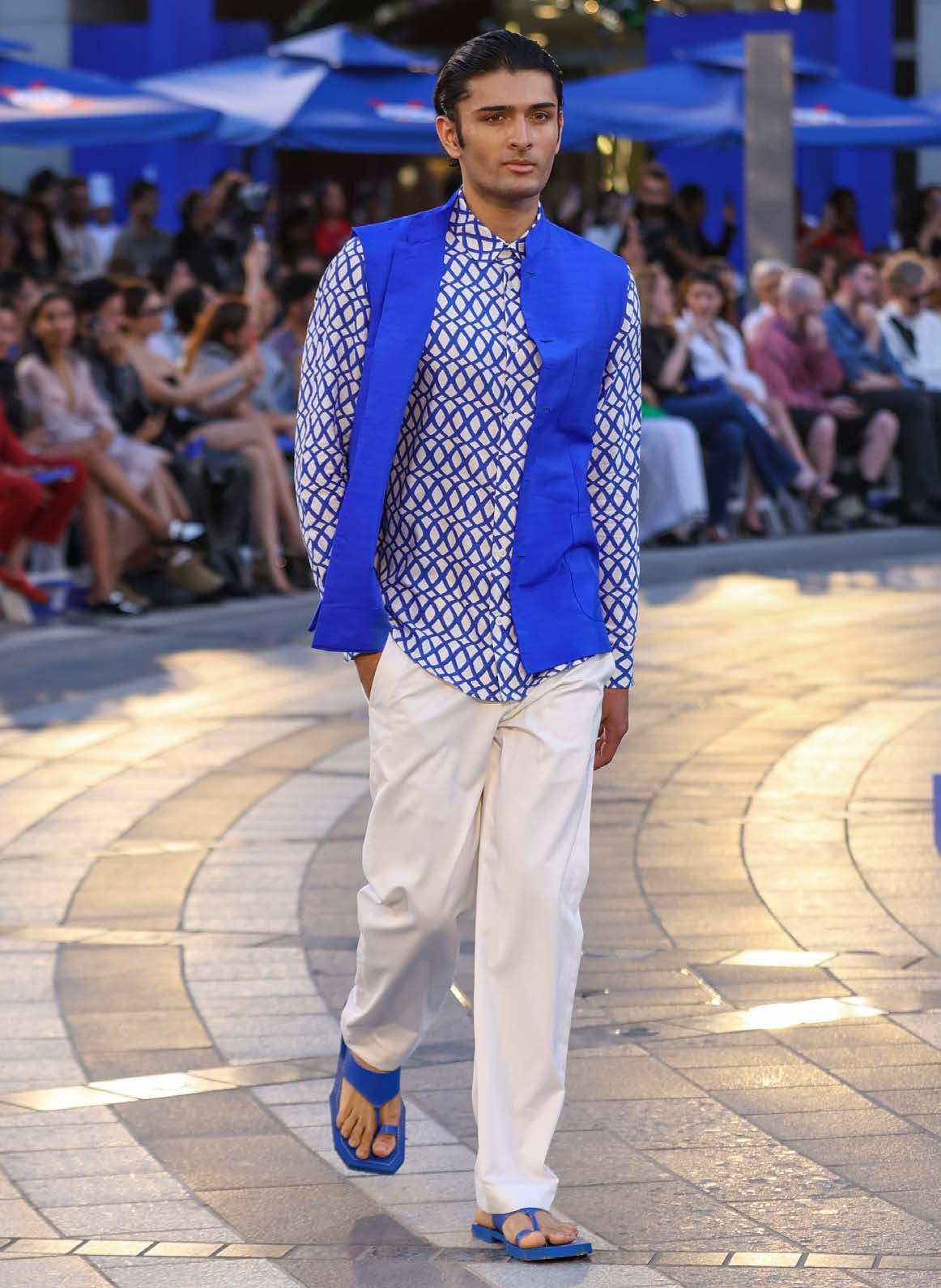 Block printed linen shirt