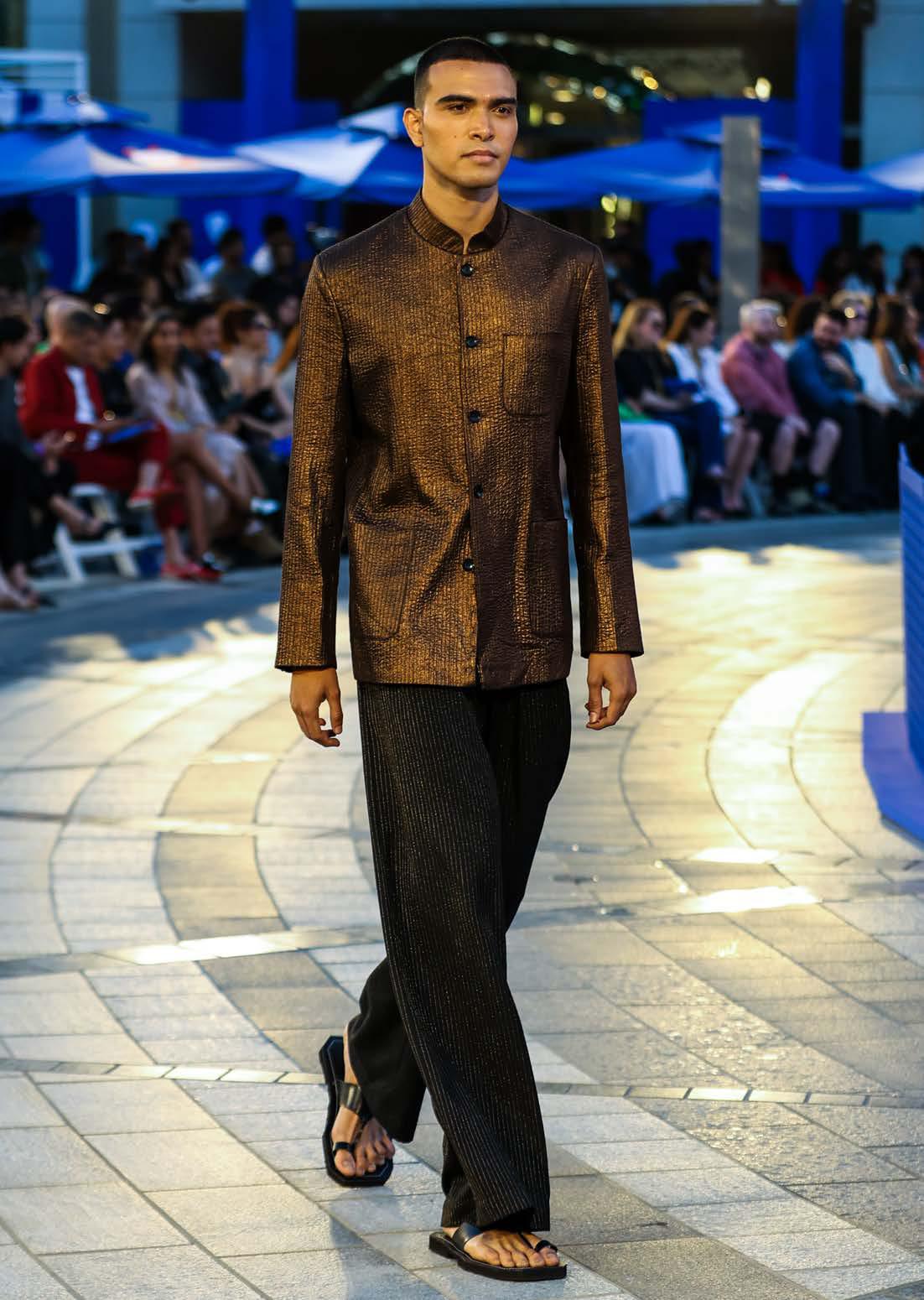 Metallic Foil pintuck Jacket
