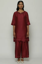French Knot Neck Kurta