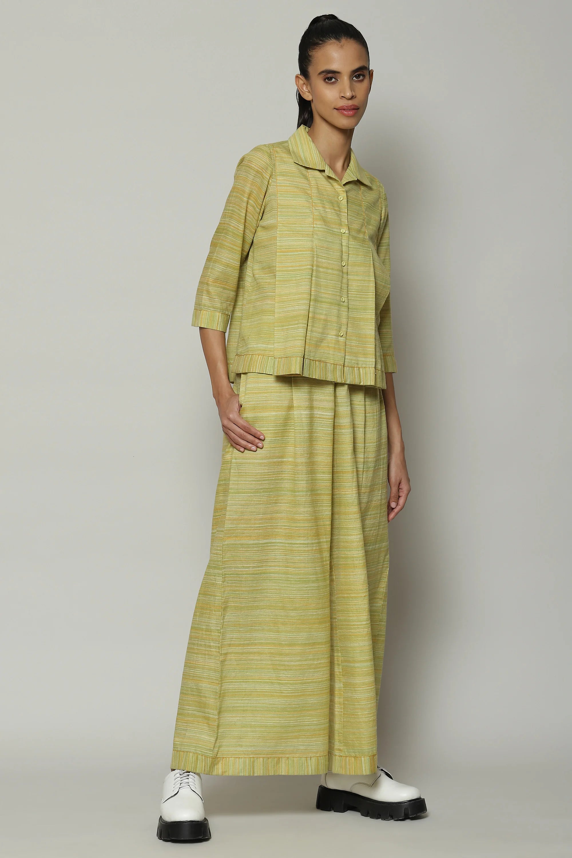 Space Dyed Handspun Handwoven Tencel Cotton Top