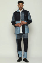 Denim Printed Patchwork Jacket