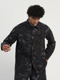 News Print Shirt Jacket