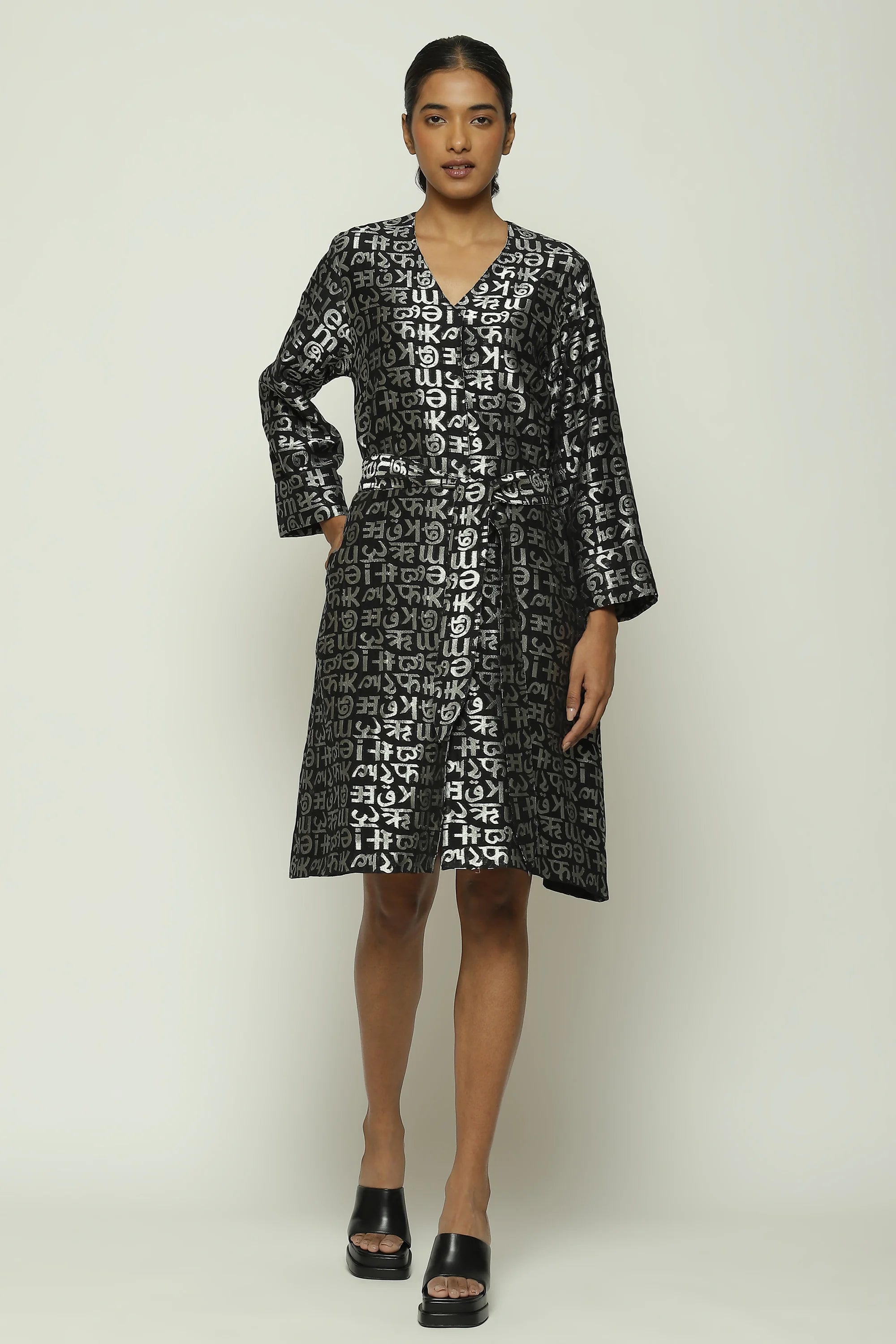 Calligraphy Cutwork Zari Dress
