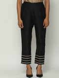 Tonal Lace Trim Trouser