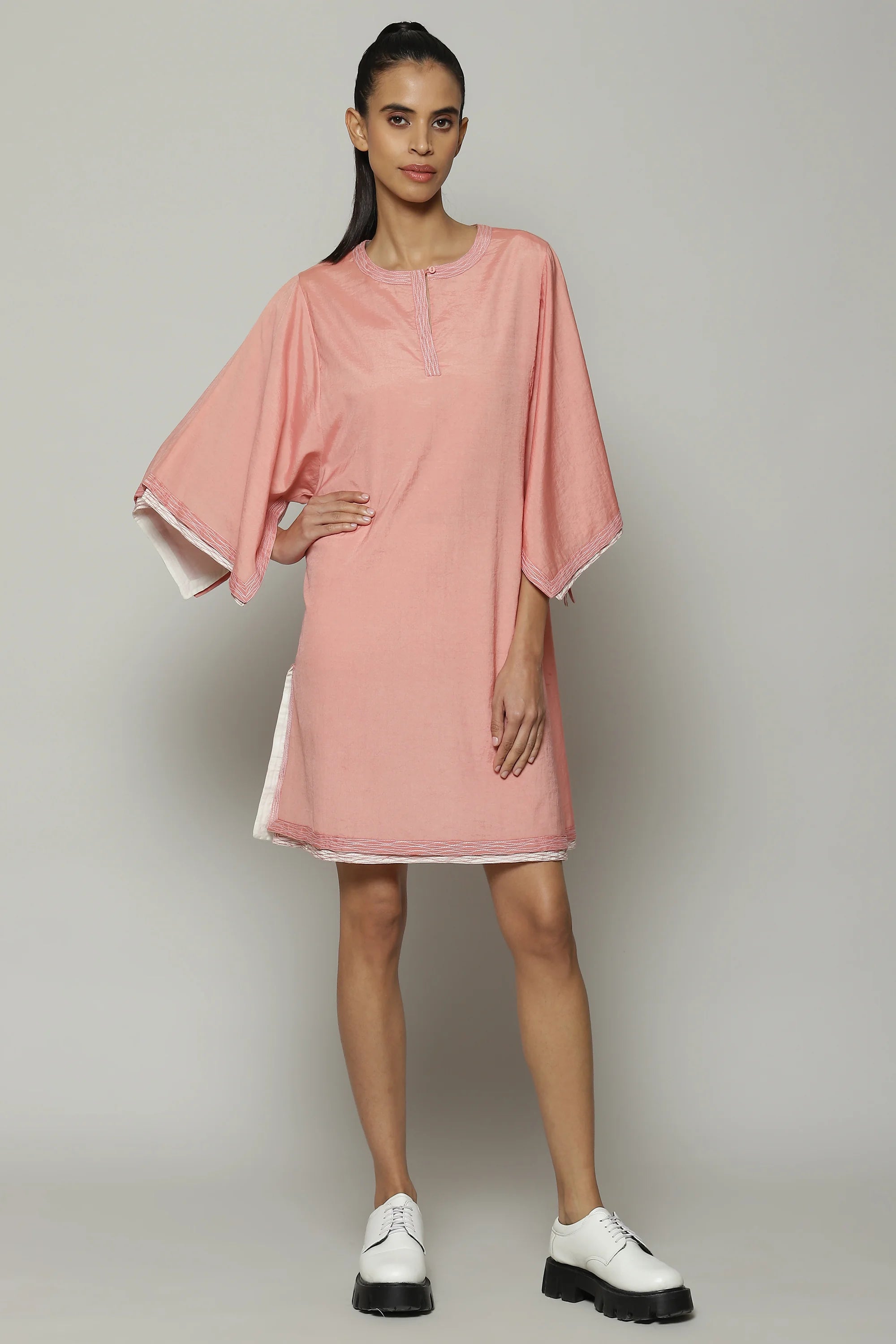 Double Sheer Luxe Voile Kurta Pink