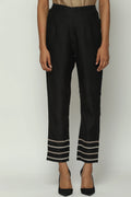 Tonal Lace Trim Trouser