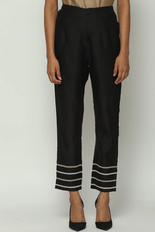 Tonal Lace Trim Trouser