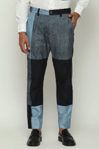 Denim Printed Patchwork Trouser