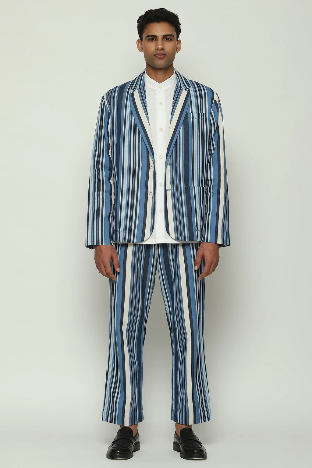 Woven Indigo Stripes Jacket