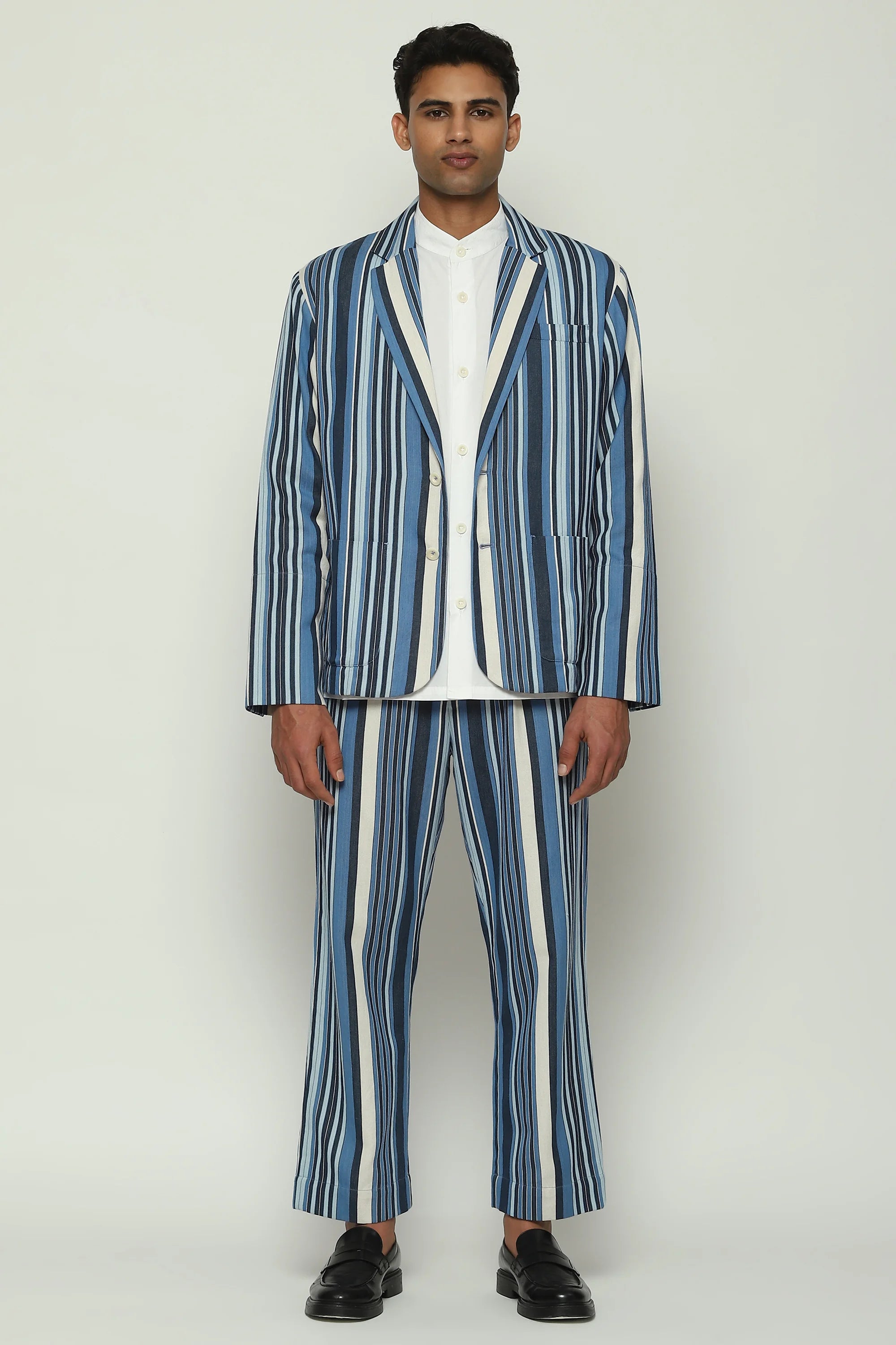 Woven Indigo Stripes Jacket