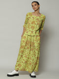Chintz Print Handspun Handwoven Cotton Top Citrus
