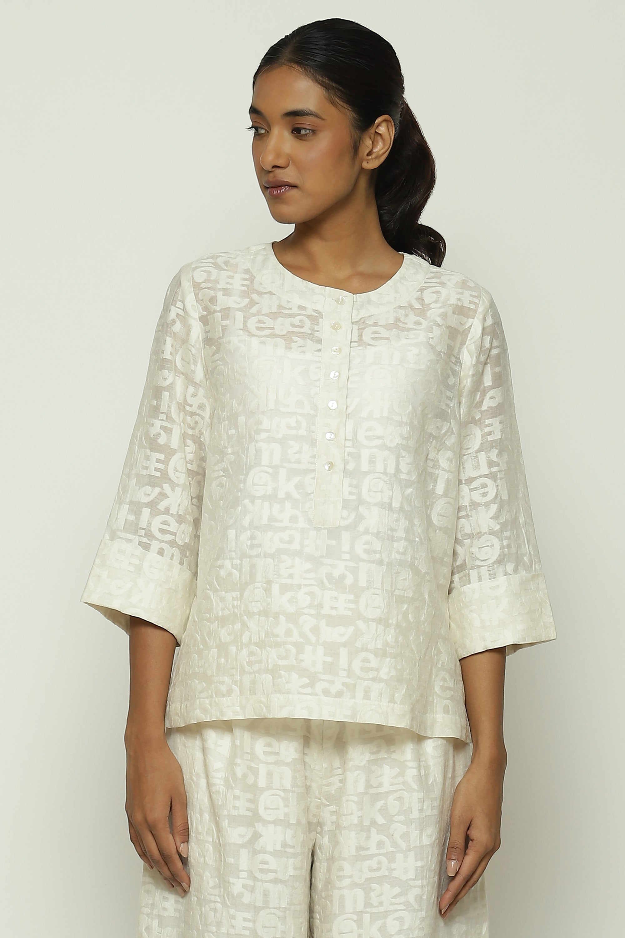 Calligraphy Cutwork Top