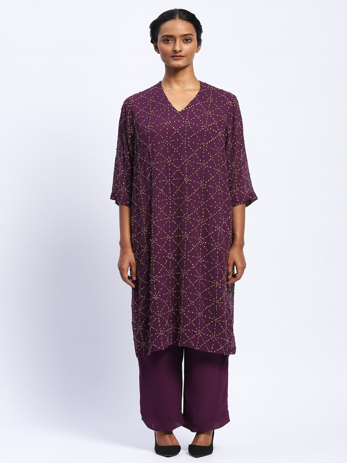 Embroidered Jaali Kurta